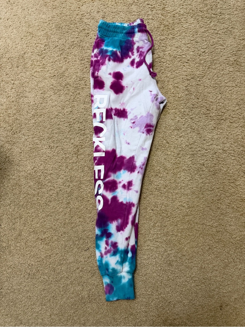 Young & Reckless Tie-Dye Joggers - Purple, Blue & White